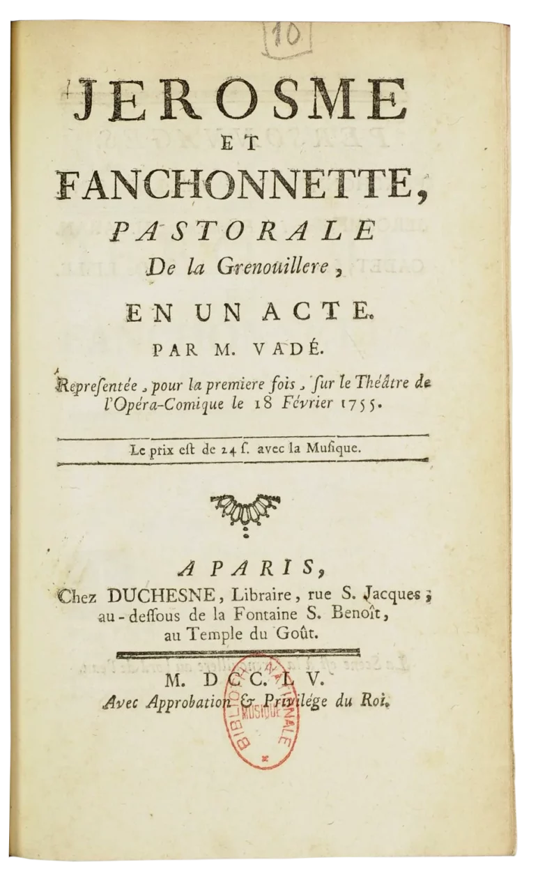 Cover of an opéra-comique